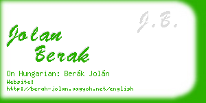 jolan berak business card